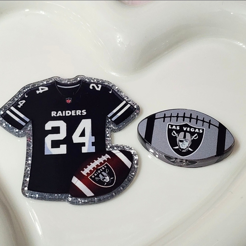 Football Flatback Focal Bead Beaded Pen Badge Acrylic  Keychain Crafts Raid